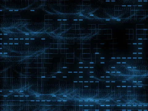 Vj Loop Blue Noise circuit board Stock Footage 77372643