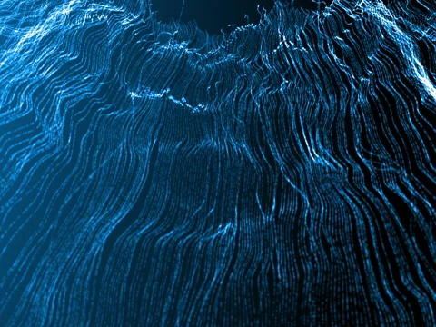 Vj Loop Blue Noise lines Stock Footage 77372618