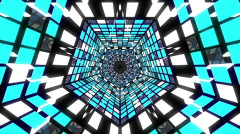 VJ Loop Blue Pentagonal Tunnel 库存影片 50054696