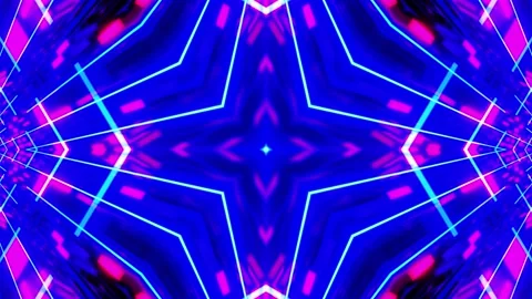 Vj Loop Blue Red Neon kaleidoscope 009 Video stock 167907830