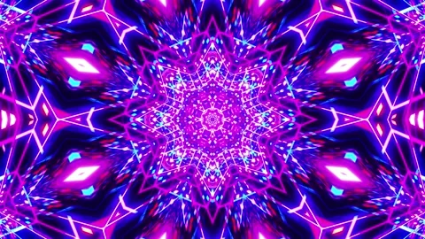 Vj Loop Blue Red Neon kaleidoscope 011 Stock Footage 167907872