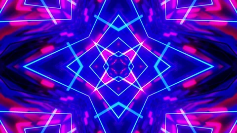 Vj Loop Blue Red Neon kaleidoscope 007 Stock Footage 168313469
