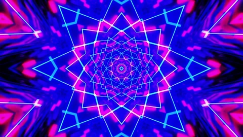Vj Loop Blue Red Neon kaleidoscope 008 스톡 동영상 168313549