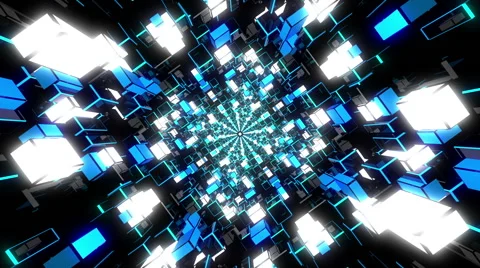 VJ Loop Blue Rotating Tunnel Video stock 53129168