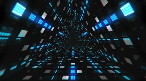 VJ Loop Blue Triangular Tunnel 库存影片 60118711