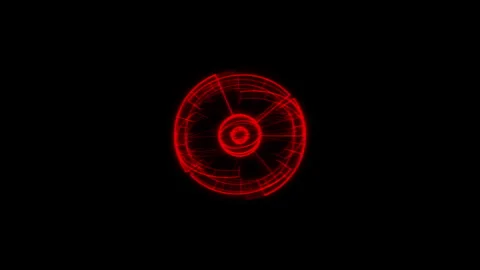 VJ Loop Bouncing Circle Radial Geometric Patterns Audio Reactive Red Animation Video stock 250308834