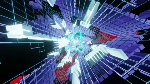 VJ Loop is a bright swift triangular shimmering tunnel. Stock Footage 167016526