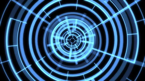 VJ Loop Circle Radial Geometric Patterns Audio Reactive L Blue Animation Video stock 264982875