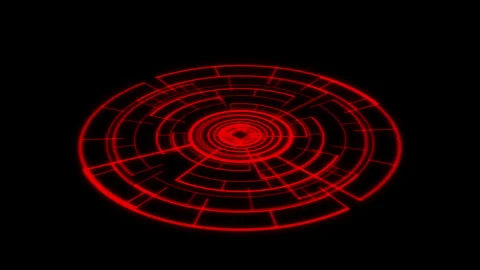VJ Loop Circle Radial Geometric Patterns Ripple X60 Degrees Arc M Red Animation Vidéo 270234788