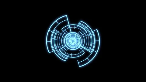 VJ Loop Circle Radial Geometric Patterns Audio Reactive Arc S Blue Animation 스톡 동영상 280428296