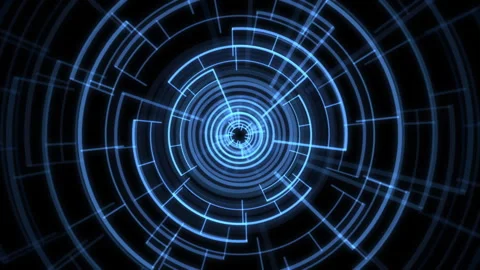 VJ Loop Circle Radial Geometric Patterns Audio Reactive Arc L Blue Animation Video stock 291345676