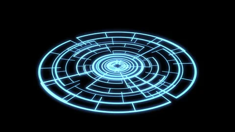VJ Loop Circle Radial Geometric Patterns Ripple X60 Degrees Arc M Blue Animation Vidéo 328809948