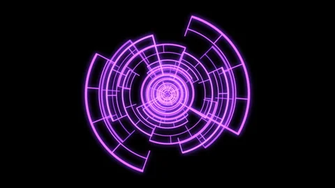 VJ Loop Circle Radial Geometric Patterns Spinning Arc S Purple Animation Vidéo 332304282