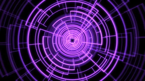 VJ Loop Circle Radial Geometric Patterns Spinning Arc L Purple Animation Stock Footage 340988673