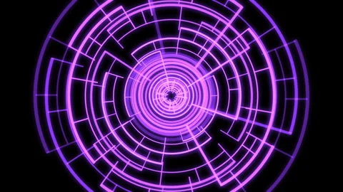 VJ Loop Circle Radial Geometric Patterns Spinning M Purple Animation Stock Footage 344046069