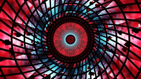vj loop circle rotate red sci-fi futuris... | Stock Video | Pond5