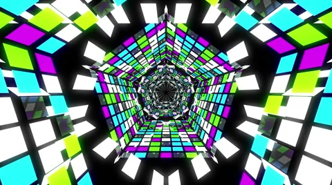 VJ Loop Colorful Pentagonal Tunnel Video stock 50056531