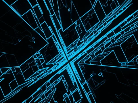 Vj Loop Cube lines Stock Footage 76883240