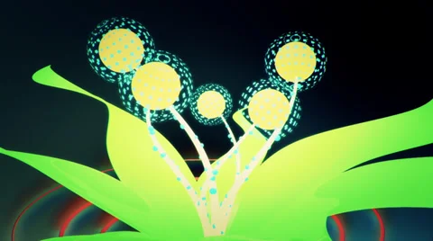VJ Loop - Dancing 3D electronic disco plant Stock Footage 37324601