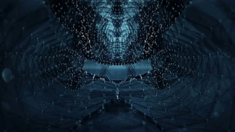 VJ Loop - Digital Binary Dark Plexus Data Networks Abstract Motion Background Stock Footage 82709204
