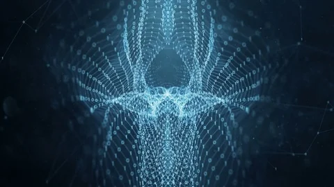 VJ Loop - Digital Binary Plexus Data Networks Abstract Motion Background Stock Footage 82708599