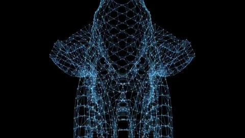 VJ Loop - Digital Binary Plexus Data Networks Abstract Motion Background Stock Footage 82708621