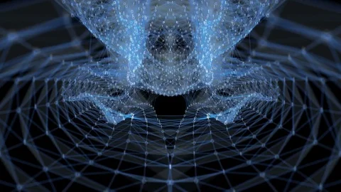 VJ Loop - Digital Binary Plexus Data Networks Abstract Motion Background Stock Footage 82710239