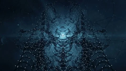 VJ Loop - Digital Dark Plexus Data Networks Abstract Motion Background Stock Footage 82710325