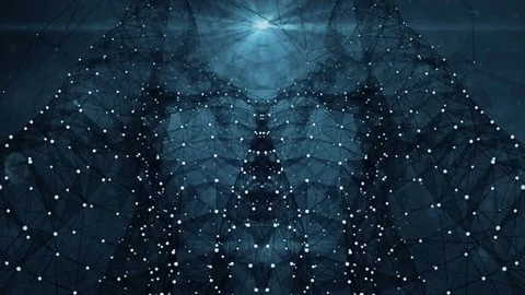 VJ Loop - Digital Dark Plexus Data Networks Abstract Motion Background Stock Footage 82717920