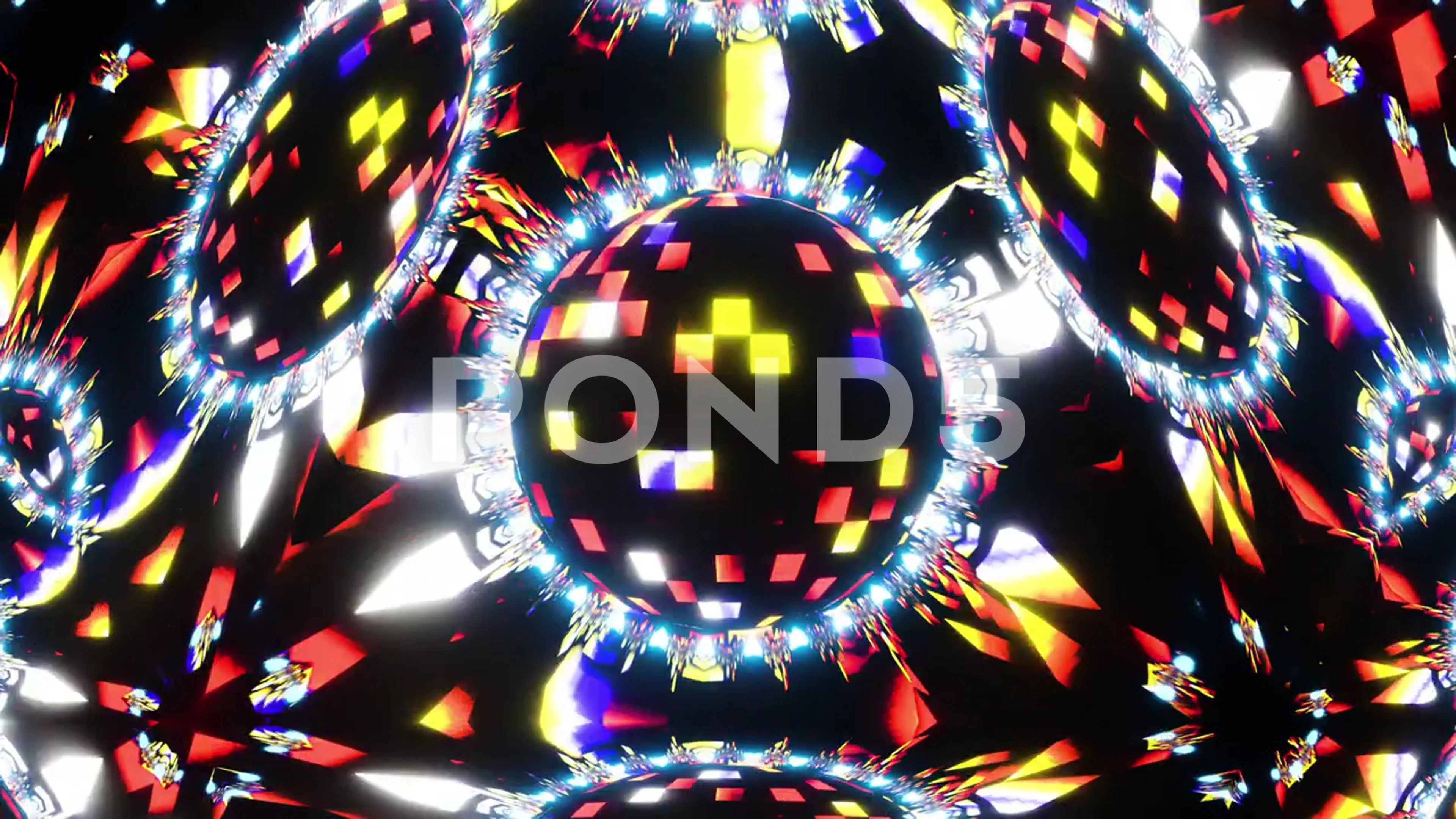Vj Loop Disco Ball Neon Kaleidoscope. Se, Stock Video