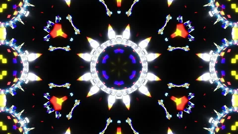 Vj Loop Disco Ball Neon Kaleidoscope. Seamless animation. Video stock 170237792