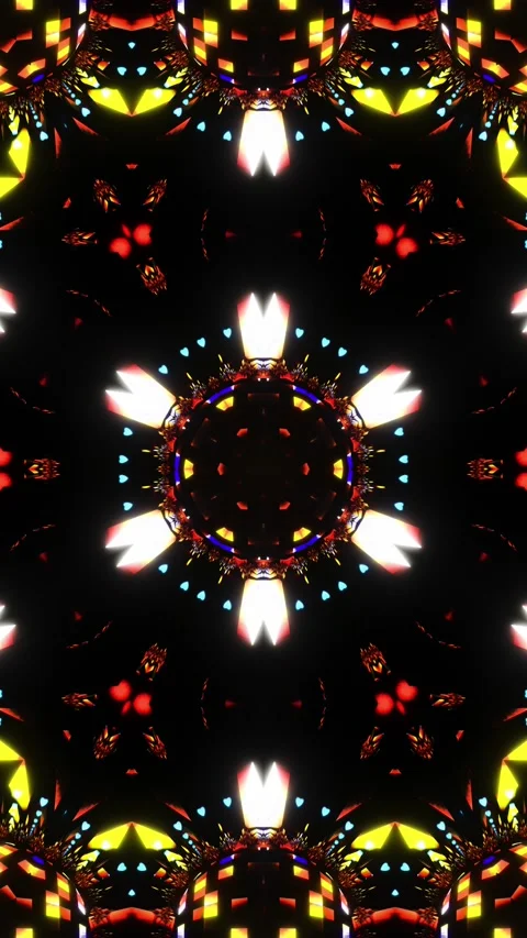 Vj Loop Disco Ball Neon Kaleidoscope. Vertical looped video Vidéo 228027728