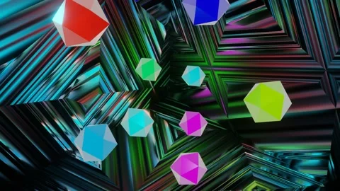 VJ Loop Disco Floating Multicolored Spheres. Stock Footage 166863201