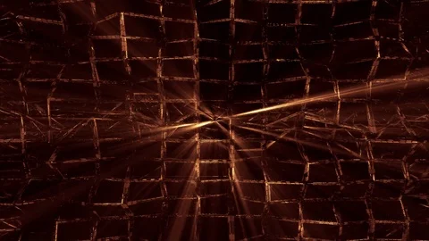 VJ Loop - Distorted and Fractured Crystal Cubes With Glowing Orange Light Stock Footage 125003148