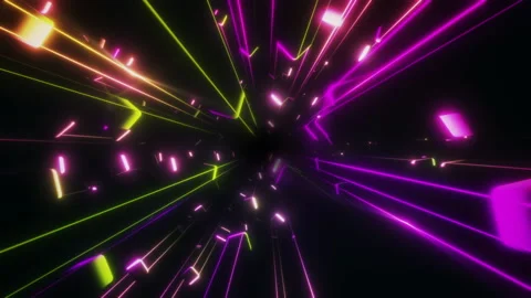 VJ Loop Of Elongated Rectangular Shapes In Retro Neon Colors Stock Footage 197471538