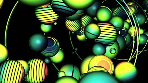 VJ Loop - Endless tunnel of sliced spheres and rings Stock Footage 42880126
