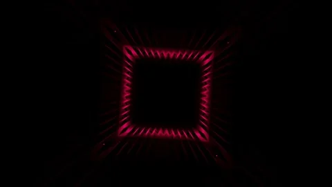 Vj loop fantastick frame geometric cube fractal in dark Stock Footage 229636176