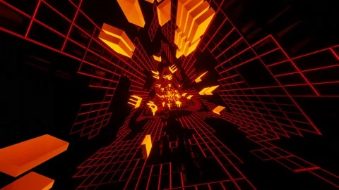 VJ Loop Is a Fast-Moving Triangular Bright Tunnel with Rotation. Stock Footage 167016293