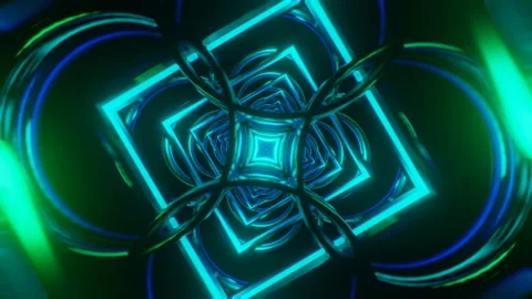 VJ loop featuring surreal futuristic visuals with flashing, hypnotic elements Stock Footage 240241490