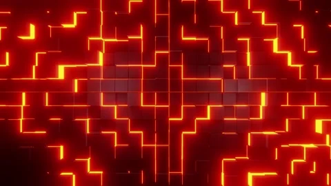 VJ loop fire lava floor background cubes Video stock 167212621