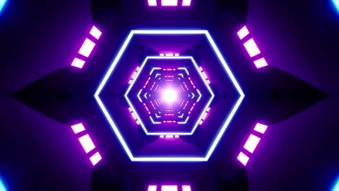 VJ Loop Flashing Neon Lights Tunnel Stock Footage 240319570