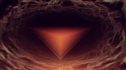 VJ Loop - Flickering triangles drifting through shifting geometric cave Stock-Footage 35406442