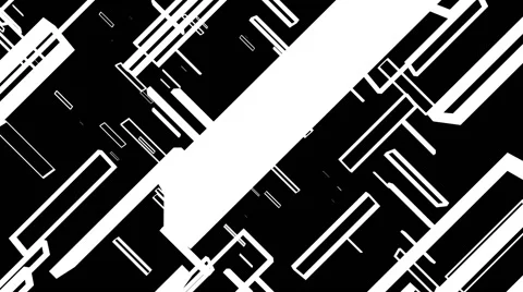 VJ Loop - Floating rectangle black and white frames zooming in Stock Footage 50024509