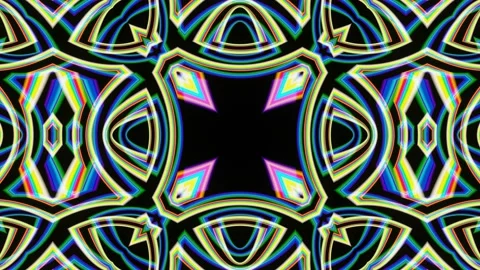 VJ Loop Flowing bright multi-colored kaleidoscope Vídeo Stock 191943670