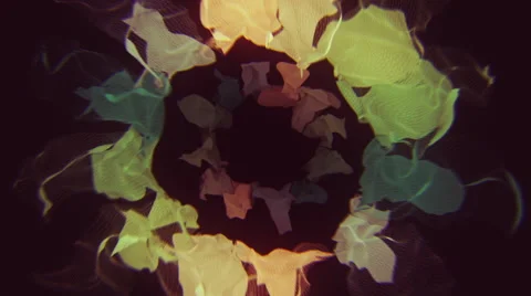 VJ Loop - Flowing fabric rings seamless loop Stock Footage 42879978
