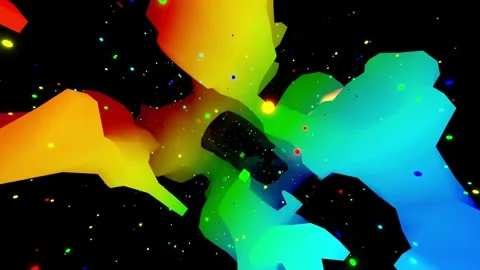 Vj loop fly through 3d space with complex net structure, neon light. Sci fi bg Video stock 158899041