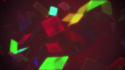 VJ Loop - Flying multicolored polygon shapes glowing and flickering Stock-Footage 35798764