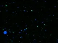 VJ Loop Flying Particles 1 Blue Web Footage