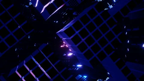 VJ Loop Flying shimmering abstraction of cubes. Stock Footage 167990845