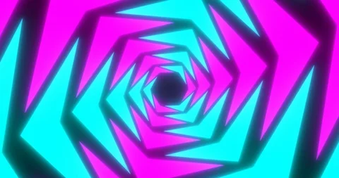 VJ loop futuristic sci-fi neon tunnel in hexagon form. Stock Footage 124245264